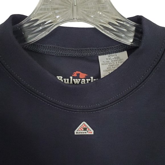 BulwarkFR NWOT Size XXL Shirt Flame Resistant Short Sleeve Protective Blue - Picture 5 of 9